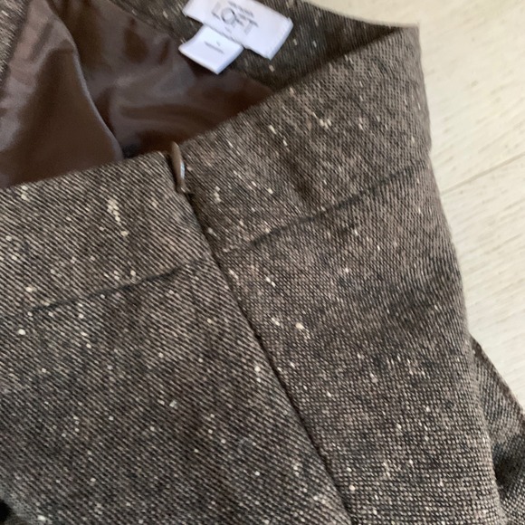 Ann Taylor LOFT Brown Tweed Wool Blend Tiered Ruffle Mini Skirt Size 4 - Picture 6 of 7